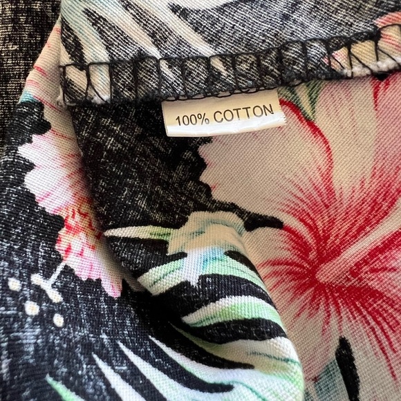 Yeoku Small Fit & Flare Dress Hawaiian Print Colorful 100% Cotton Knee Length - Picture 8 of 8